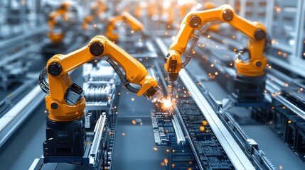 Advanced Robotic Welding in Modern Factory