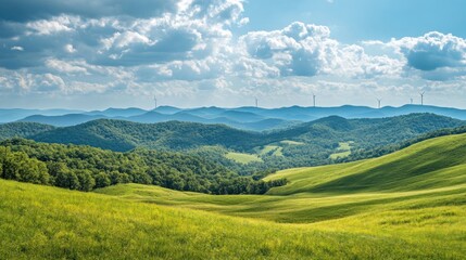 Fototapeta premium Verdant valley panorama, Appalachian Mountains
