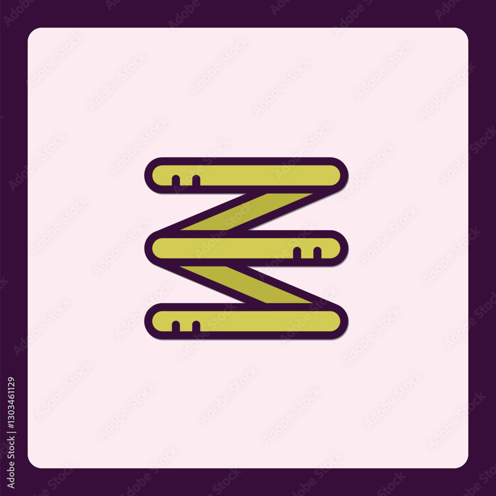 Poster Abstract zigzag line icon with rounded edges and parallel formations