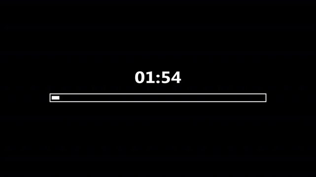 2 minutes progress countdown, two minute timer countdown animation, animation on two minutes progress countdown on a transparent background.	