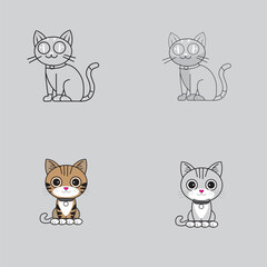 cat logo image icon design element vector stock