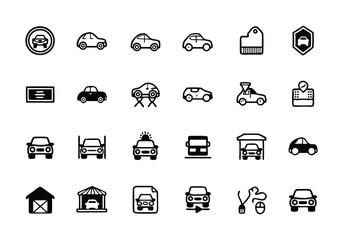 Automobile and Car Dealer Editable Stroke Outline Icon Set
