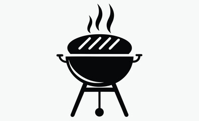 Grill BBQ vector icon, Grill bbq silhouette, barbecue vector icon