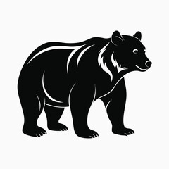 vector silhouette of a bear, bear silhouette isolate on white background