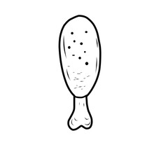 Chicken Thigh Hand Drawn 