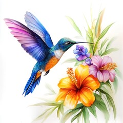 Obraz premium Watercolor Exotic Birds