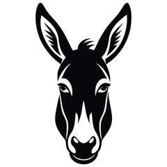Funny donkey portrait. Vector illustration
