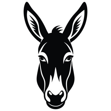 Funny donkey portrait. Vector illustration