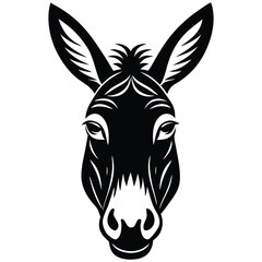 Minimalist Donkey Face Vector – Perfect for Logos & Designs
