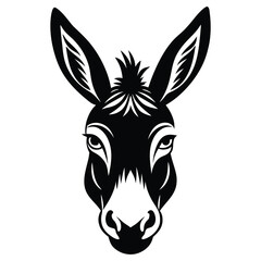 Minimalist Donkey Face Vector – Perfect for Logos & Designs