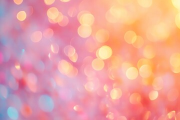 Blurred pastel pink and orange background with soft bokeh lights