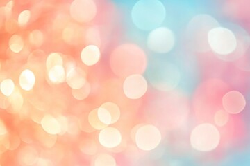 Obraz premium Blurred pastel pink and orange background with soft bokeh lights