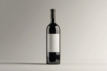 Minimalist Red or White Wine Bottle Mockup with High-Quality Details for Luxury Beverage Branding