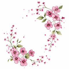 Delicate pink flowers create a charming circular design for springtime elegance and beauty. Generative AI