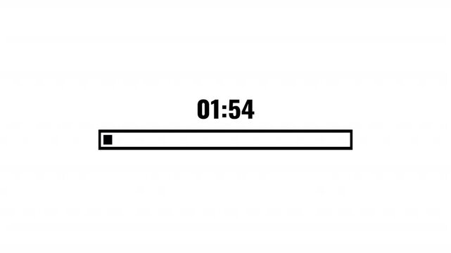 2 minutes progress countdown, two minute timer countdown animation, animation on two minutes progress countdown on a transparent background.	