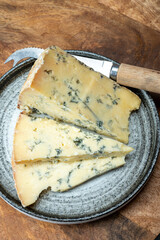 Cheese collection, English cow milk semi-soft, crumbly old stilton blue cheese