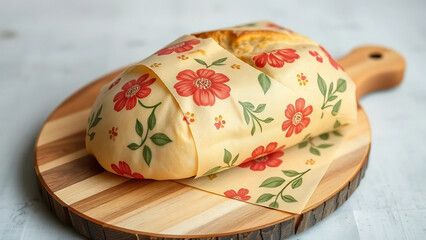 Obraz premium Eco-Friendly Beeswax Wrap Mockup for Sustainable Kitchens