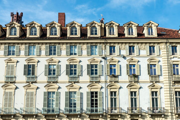 Classic residential building, Turin or Torino, Piedmont, Italy