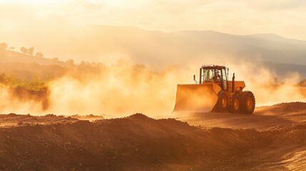Fototapeta premium Dynamic Mining Scene in Natural Lighting with Equipment