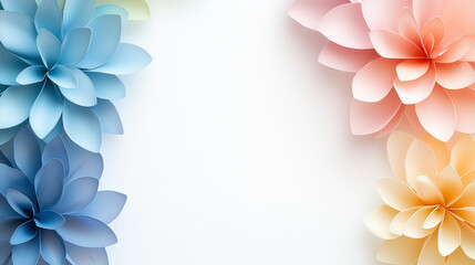High-quality close-up of pastel flower petals on white background, perfect for text space.
