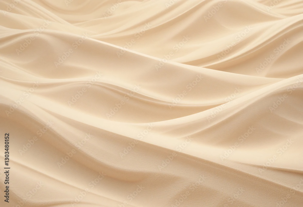 Poster beige fabric flowing texture. soft natural light sheen. gentle curves and folds. silky smooth elegan