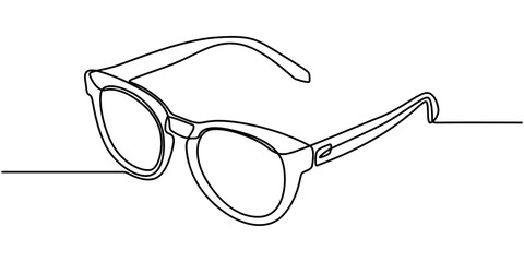 Glasses icon line continuous drawing vector. One line eyeglasses icon vector background. Eyeglasses icon. Continuous outline of a Glasses, Virtual Reality Continuous Line Editable Stroke Line.