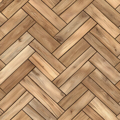 Fototapeta premium Natural wood herringbone pattern flooring with warm tones and rich texture