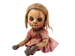 Creepy vintage doll, horror, halloween