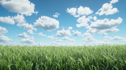 Obraz premium field of grass and perfect sky