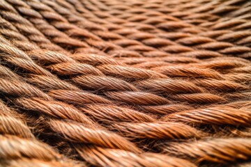 Fototapeta premium Natural woven texture of brown rope creating a beautiful pattern, showcasing craftsmanship and design, ideal for backgrounds and artistic projects, texture concept