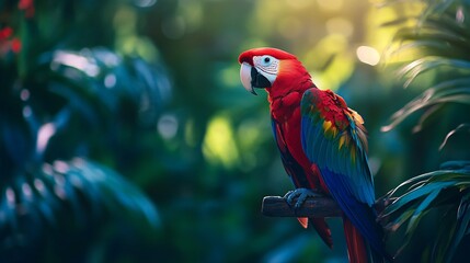 Fototapeta premium Colorful Parrot Wild Bird Panoramic View for Decorative and Design Stock Photos