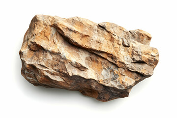 Top view of hyperrealistic sandstone rock, isolated on white background