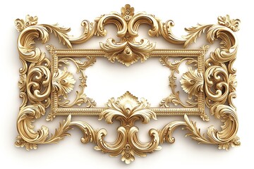 Intricate gold ornate frame featuring elegant floral designs, ideal for showcasing art or photographs.