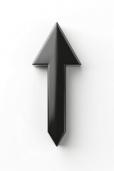 Fototapeta premium A sleek black arrow pointing upwards, symbolizing progress and direction.