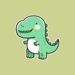cute cartoon of dinosaur t-rex vector