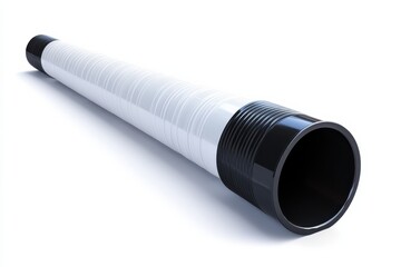 Flexible drainage tube lying on a white surface, ready for plumbing tasks and home repairs isolated on transparent background