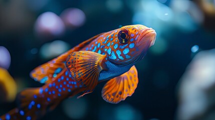 Fototapeta premium tropical fish in the sea, close up of tropical colorful fish, underwater life