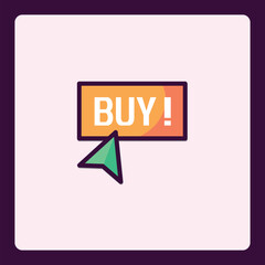 Purchase graphic with mouse pointer indicating to buy the product now