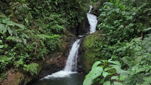 Cascading Waterfall in Monteverde Cloud Forest, Costa Rica