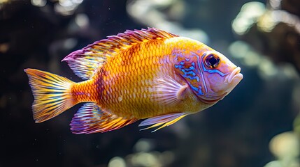 Obraz premium tropical fish in the sea, close up of tropical colorful fish, underwater life