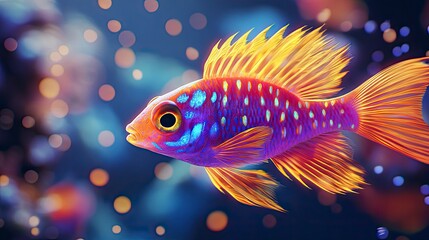 Fototapeta premium tropical fish in the sea, close up of tropical colorful fish, underwater life