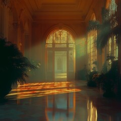 A grand and majestic palace with intricate architecture, symbolizing royalty and elegance.