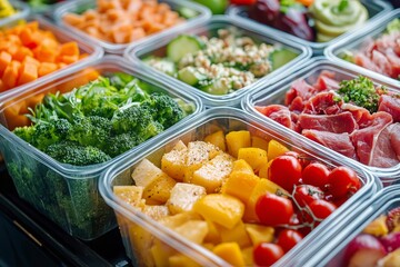 Colorful Array of Fresh Fruits and Vegetables Showcased in a Vibrant Display