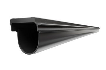 Modern black rain gutter showcasing sleek design perfect for contemporary homes in urban settings isolated on transparent background