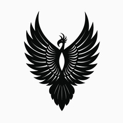 peacock wing silhouette , peacock silhouette isolate on white background