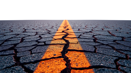 Photo of cracked road isolated on transparent background.png