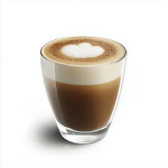 Coffee cortado on the white background
