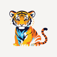 baby tiger colour vector