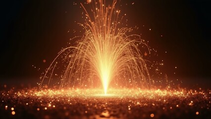   A vibrant firework fountain in 8K resolution, featuring intricate details of sparks and flames creating a cascading effect., ultra detailed, 8k resolution, HDR, professional