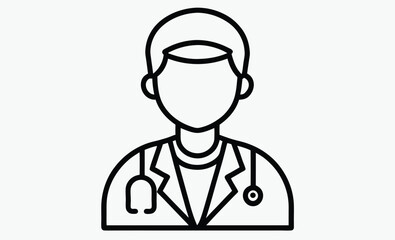 Doctor icon vector isolated, doctor icon, medical silhouette vector illustration